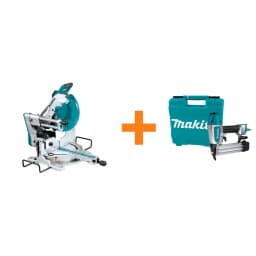 Makita 12 in. Dual-Bevel Sliding Compound Miter Saw with Laser & Bonus 18-Gauge Brad Nailer thumbnail 1