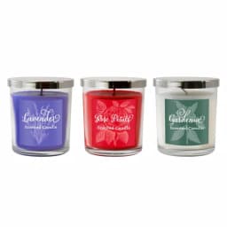 LUMABASE Floral Collection Scented Candles Set of 3 - Gardenia, Rose Petals, and Lavender - 10 oz Glass Jars thumbnail 1
