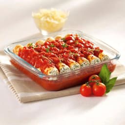 Marinex Classica 4-Piece Square Borosilicate Glass Roaster Set with Colored Plastic Lids thumbnail 2
