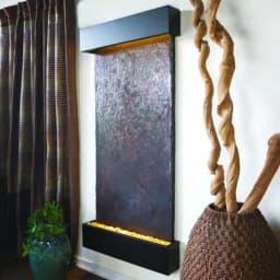 Water Wonders Grande Nojoqui Falls Lightweight Slate Wall Fountain with Black Onyx Trim thumbnail 3