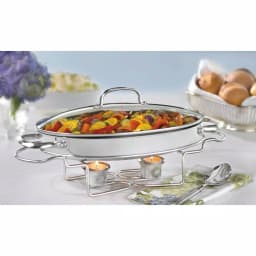 Cuisinart 13.5 in. Stainless Steel Oval Buffet Server, 2.5 Qt. Chafing Dish thumbnail 4