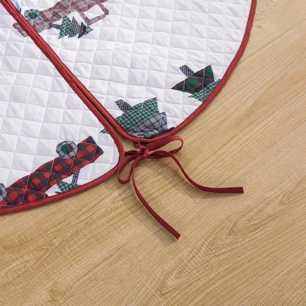 Country Living 48 in. Vintage Truck Quilted Tree Skirt, Reversible Microfiber
