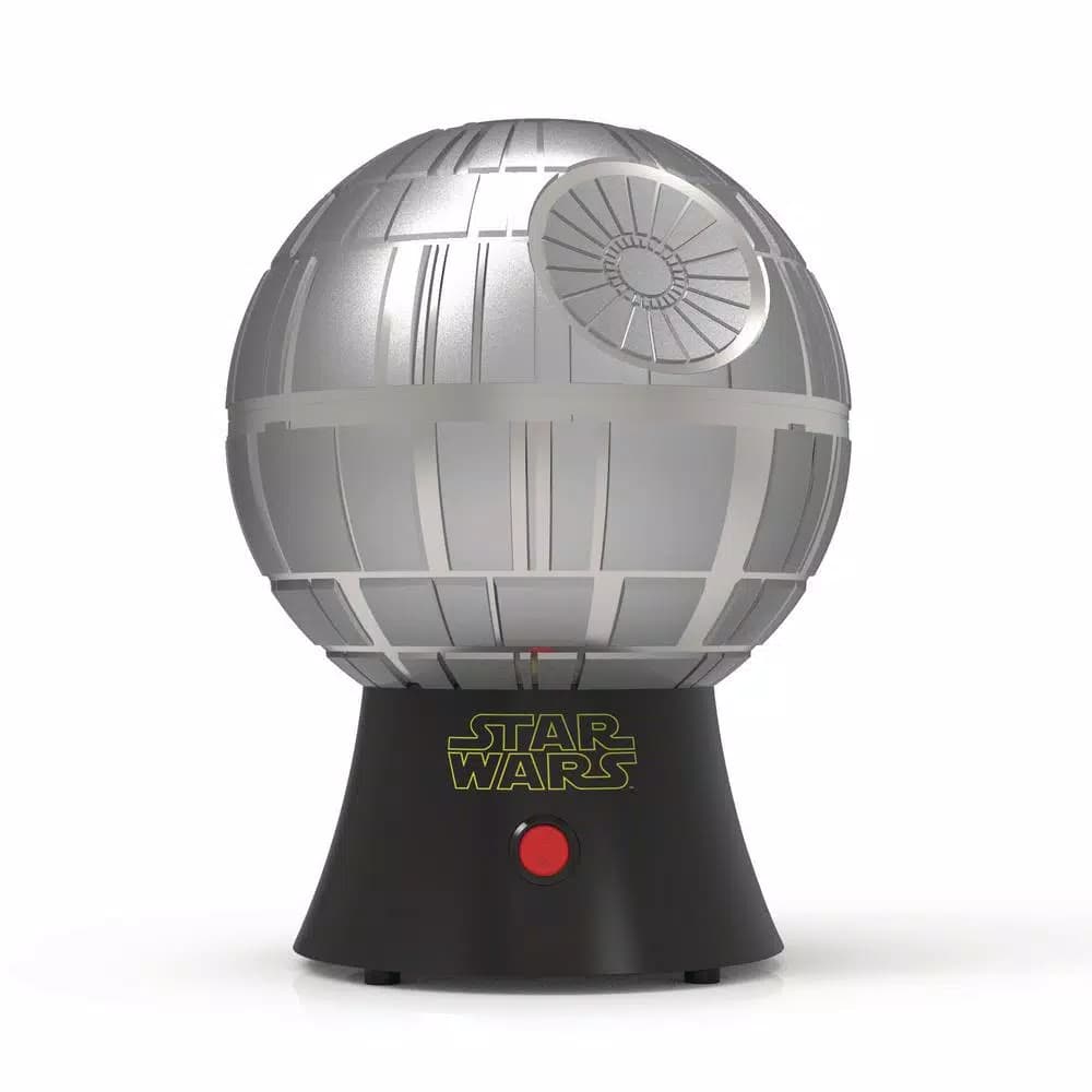 Pangea Brands Star Wars Death Star 3 oz. Hot Air Popcorn Popper, Grey Metallic Countertop Machine