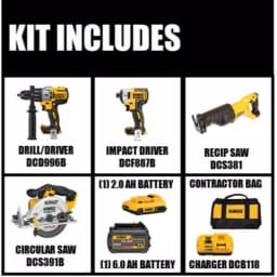 DEWALT 20V MAX XR Brushless Combo Kit with FLEXVOLT 6.0Ah Battery, Circular Saw & Reciprocating Saw thumbnail 2