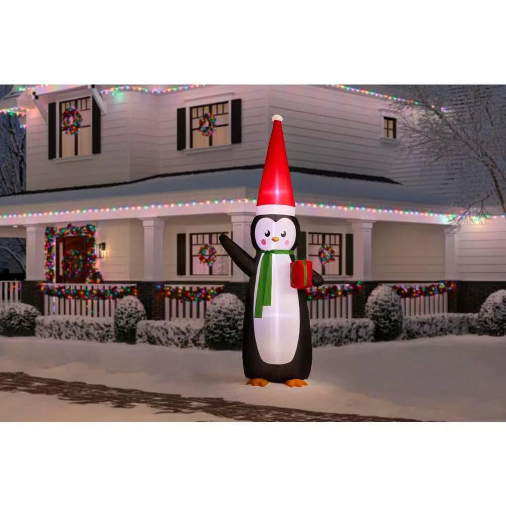 Home Accents Holiday Airblown 11 ft. Giant LED Inflatable Penguin Christmas Yard Decoration