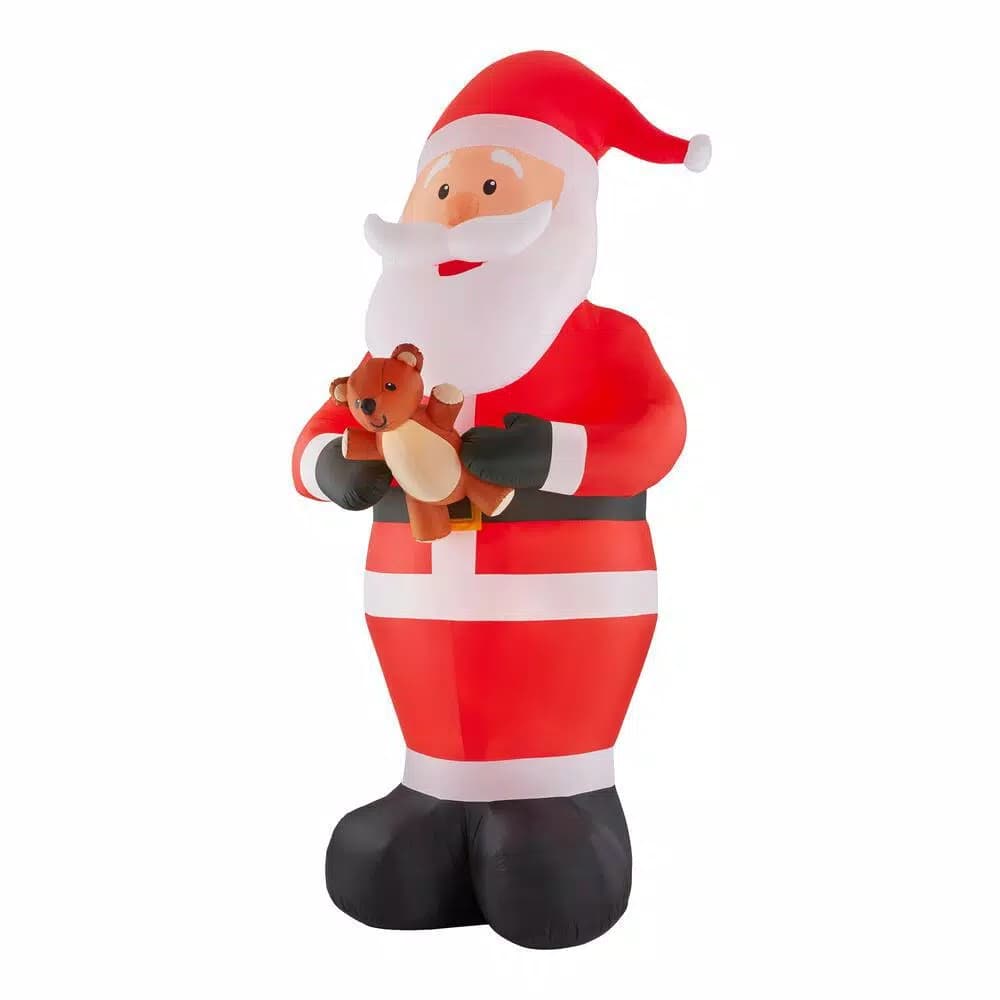 Home Accents Holiday Gemmy Industries 12 ft. Giant Inflatable Santa with LED Lights and Candy Cane
