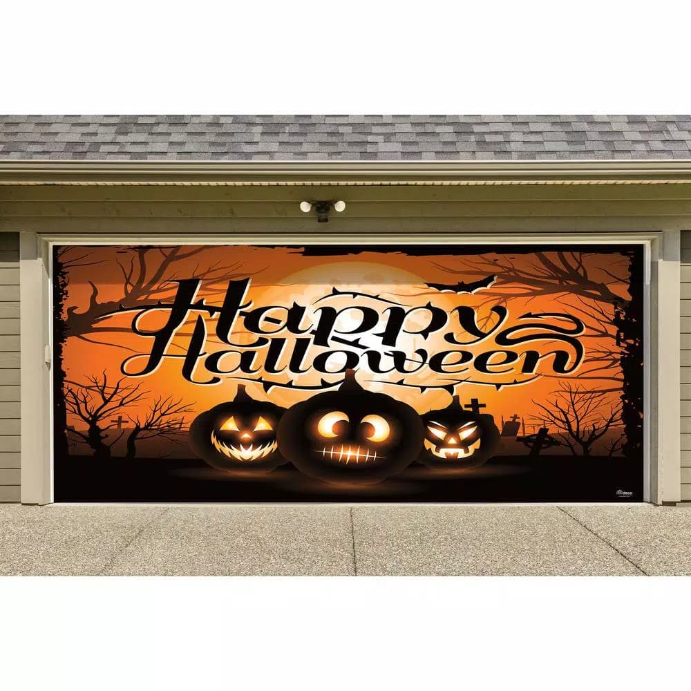 My Door Decor Night of the Jack-O'-Lantern 7 ft. x 16 ft. Halloween Garage Door Decor Mural