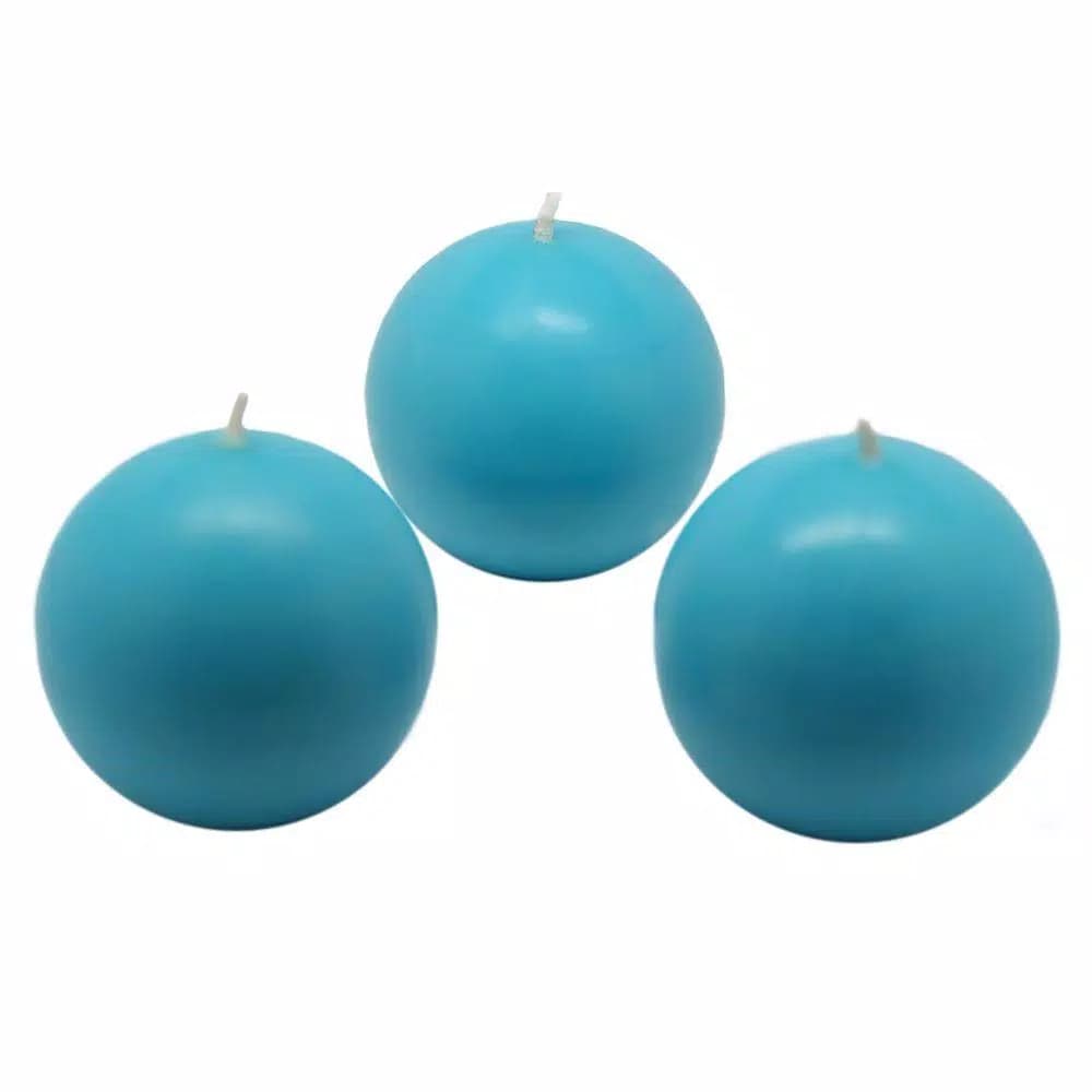 Zest Candle Biedermann and Sons 3 in. Turquoise Ball Candles, 6-Pack