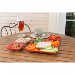 Unbranded EVO Sustainable Goods Red Eco-Friendly Wood-Plastic Composite Serving & Snack Set, 5-Piece thumbnail 2