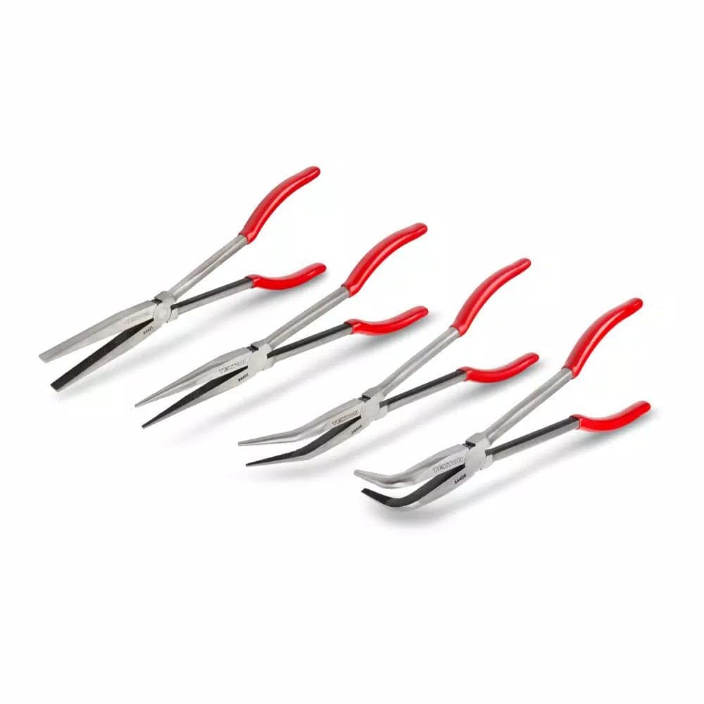 TEKTON 4-Piece Long Reach Pliers Set with Chrome Vanadium Steel