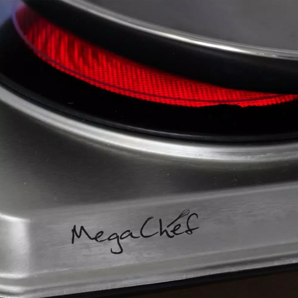 MegaChef 2-Burner Infrared Electric Hot Plate Cooktop, 1700W, Sleek Steel