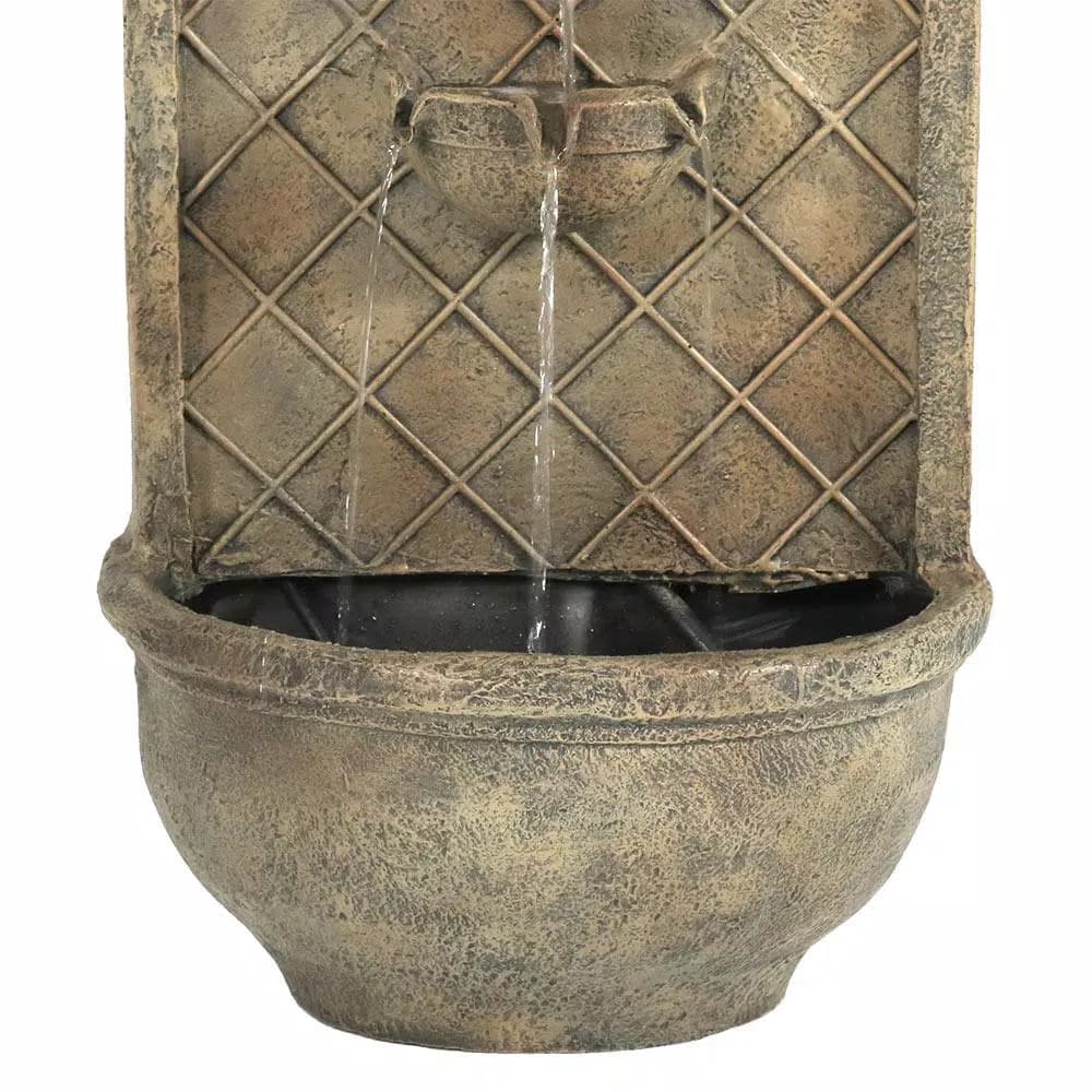 Sunnydaze Decor Messina Florentine Stone Electric Outdoor Wall Fountain