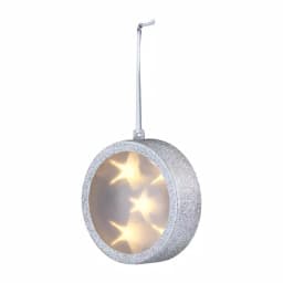 Haute Decor 4 in. Silver Lighted Holographic Star Ornament with Timer, 1-Pack thumbnail 2