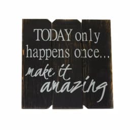 Unbranded Boulder Innovations "Today Only Happens Once" 16 in. x 16 in. Wooden Wall Art Sign thumbnail 2