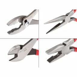 TEKTON 4-Piece Plier Set: Slip Joint, Diagonal, Lineman's, and Long Nose Pliers thumbnail 2