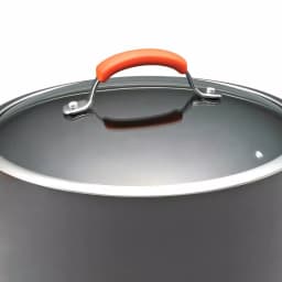 Rachael Ray 10 Qt. Hard-Anodized Aluminum Nonstick Stock Pot with Glass Lid, Orange/Gray thumbnail 3