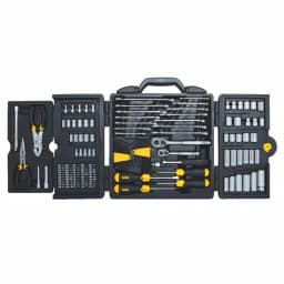 Stanley 150-Piece SAE Mechanics Tool Set with 1/4 in. & 3/8 in. Drive, Chrome Vanadium Steel thumbnail 1