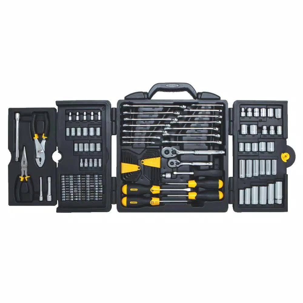 Stanley 150-Piece SAE Mechanics Tool Set with 1/4 in. & 3/8 in. Drive, Chrome Vanadium Steel