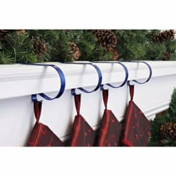 Haute Decor Original MantleClip Blue Stocking Holder (4-Pack) - Metal Mantel Clips for Holiday Decor thumbnail 2