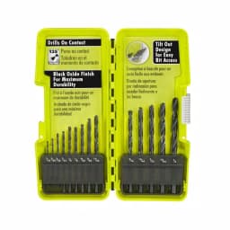 RYOBI 14-Piece Black Oxide Drill Bit Set, High Speed Steel Twist Bits thumbnail 3