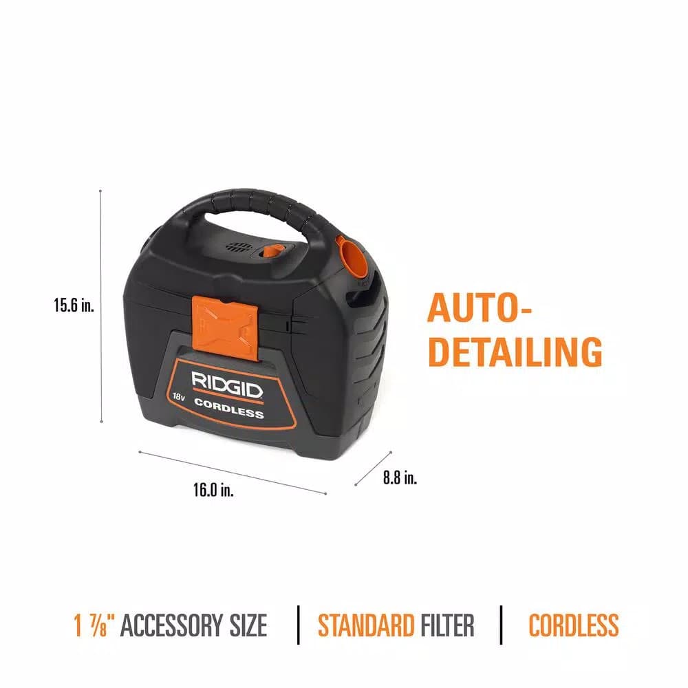 RIDGID 18V Cordless 3 Gal. Wet/Dry Handheld Shop Vacuum (Tool Only)