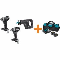 Makita 18V LXT Sub-Compact Brushless Tool Kit: Reciprocating Saw, 3/8 in. & 1/2 in. Impact Wrenches with 5.0 Ah Battery thumbnail 1