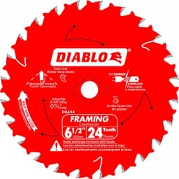 Diablo 6-1/2 in. 24-Teeth Framing Saw Blade for Circular Saws thumbnail 1