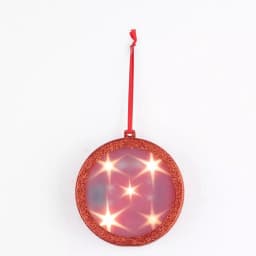 Haute Decor 4 in. Red Lighted Holographic Star Christmas Ornament with Timer thumbnail 1