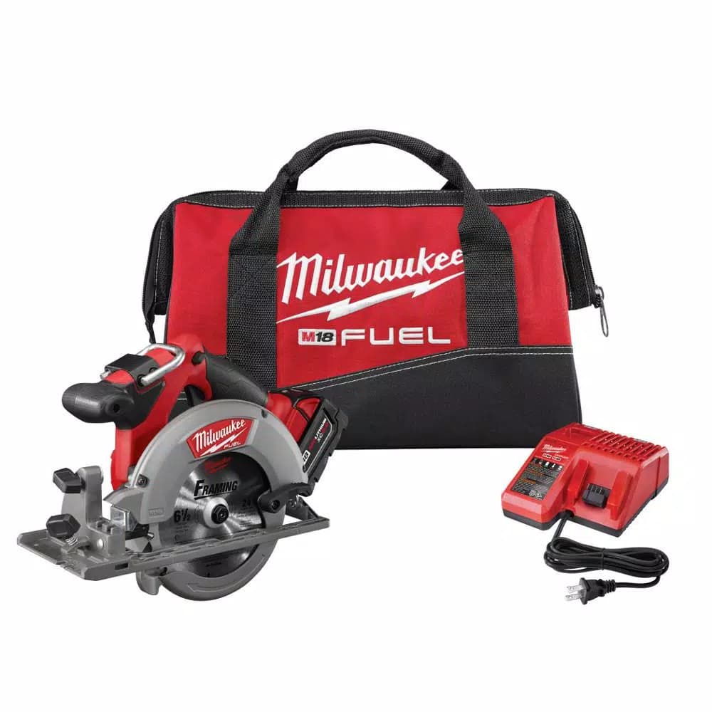 Milwaukee M18 FUEL 6-1/2 in. Brushless Cordless Circular Saw Kit with 5.0 Ah Battery and Charger
