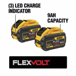 DEWALT FLEXVOLT 20V/60V MAX Lithium-Ion 9.0 Ah Battery Pack (2-Pack) thumbnail 2