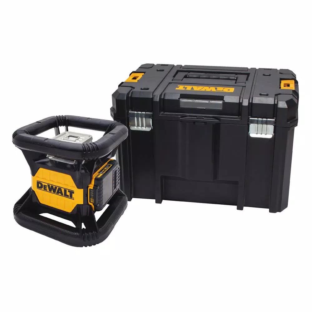 DEWALT 20V MAX Lithium-Ion Red Rotary Laser Level with Construction Tripod Bundle