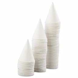 Unbranded 4 oz. White Paper Cone Cups with Rolled Rim, Case of 5000 thumbnail 4