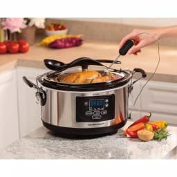 Hamilton Beach 6 Qt. Stainless Steel Programmable Slow Cooker with Temperature Probe thumbnail 4