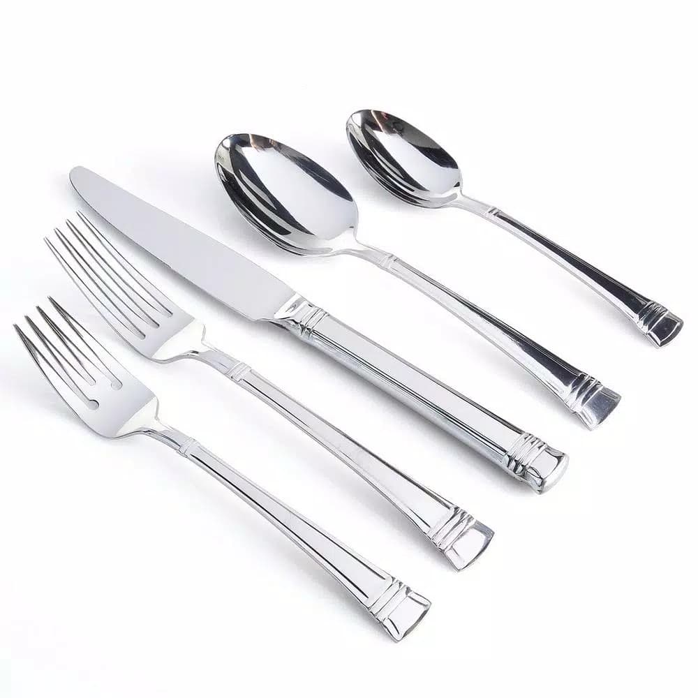 Gibson Cordell 20-Piece Stainless Steel Flatware Set, Service for 4, Mirror Polished