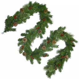 National Tree Company 9 ft. Unlit Cashmere Artificial Garland with Pinecones and Red Berries thumbnail 1