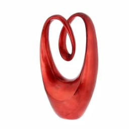 LITTON LANE 20 in. Red Polystone Abstract Infinity Sculpture - Modern Decorative Statuary thumbnail 4