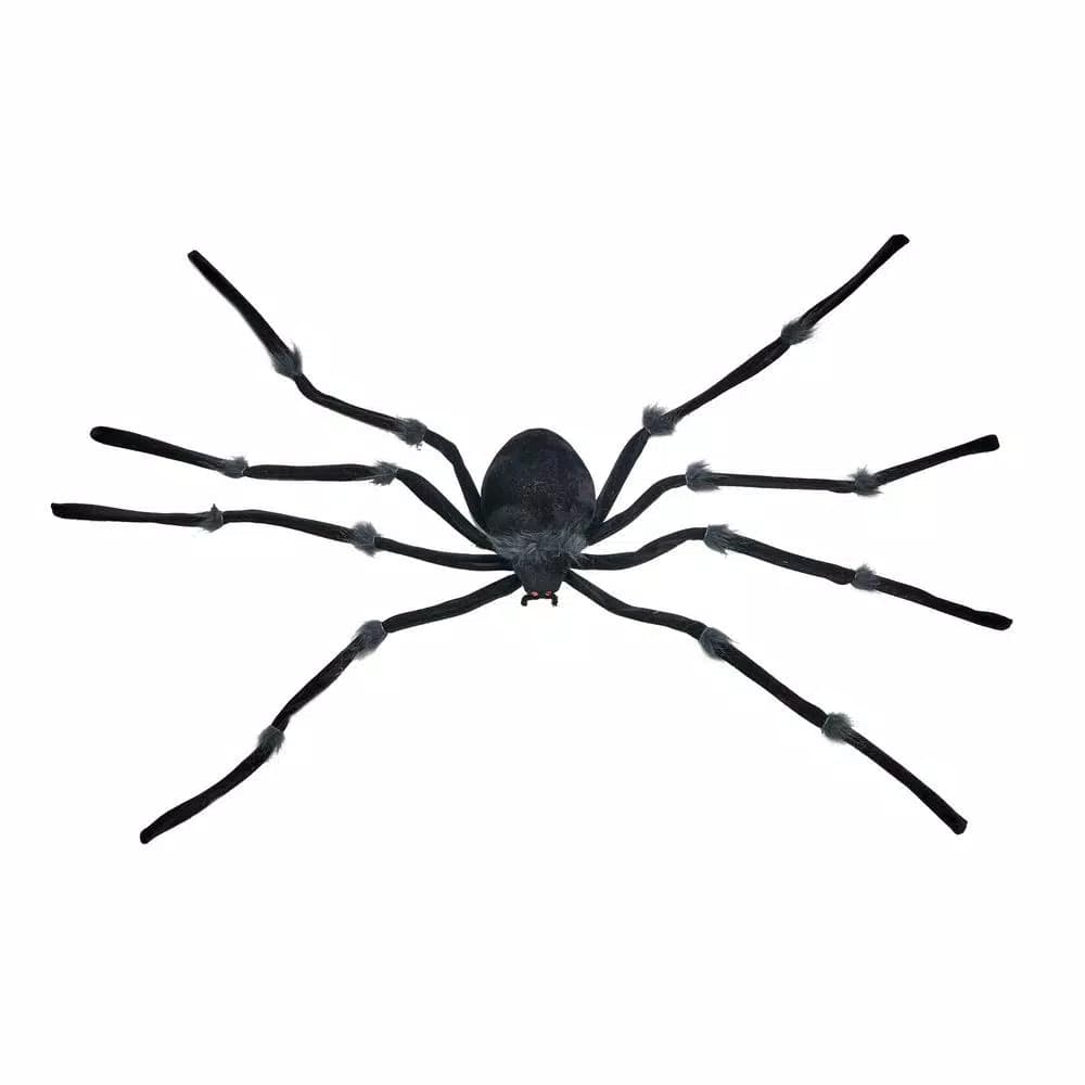 Unbranded 47 in. Black Giant Spider Halloween Decoration - Poseable Outdoor Standing Decor