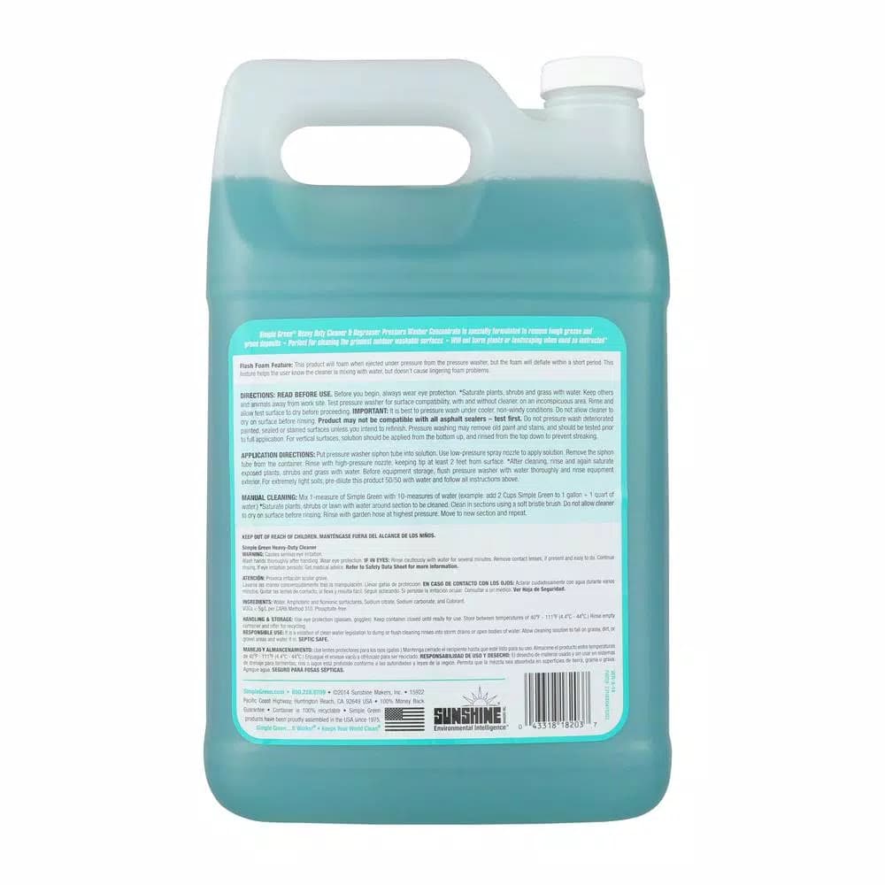 Simple Green Heavy-Duty Cleaner and Degreaser Pressure Washer Concentrate, 1 Gal.