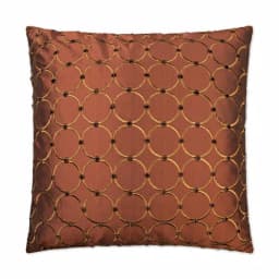 Unbranded Caprica Sienna Geometric Embroidered Faux Silk Throw Pillow, 24 x 24 in, Brown Down Fill thumbnail 1