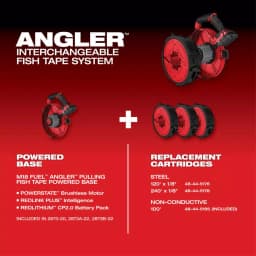 Milwaukee M18 FUEL ANGLER 100 ft. Non-Conductive Polyester Pulling Fish Tape Drum thumbnail 8