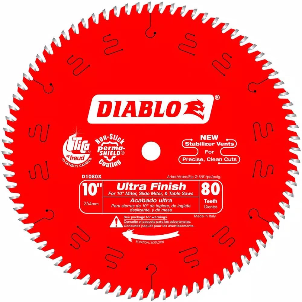Diablo 10 in. x 80-Teeth Ultra Finish Carbide Circular Saw Blade