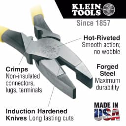 Klein Tools 9 in. High Leverage Side Cutting Pliers with Crimping Die thumbnail 2