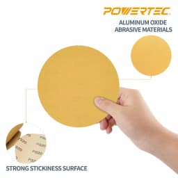 POWERTEC 6 in. 80-Grit Aluminum Oxide PSA Sanding Discs, 100-Pack thumbnail 5