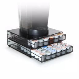 Mind Reader Jumbo 72-Capacity Metal Mesh Double Coffee Pod Storage Drawer, Black thumbnail 3