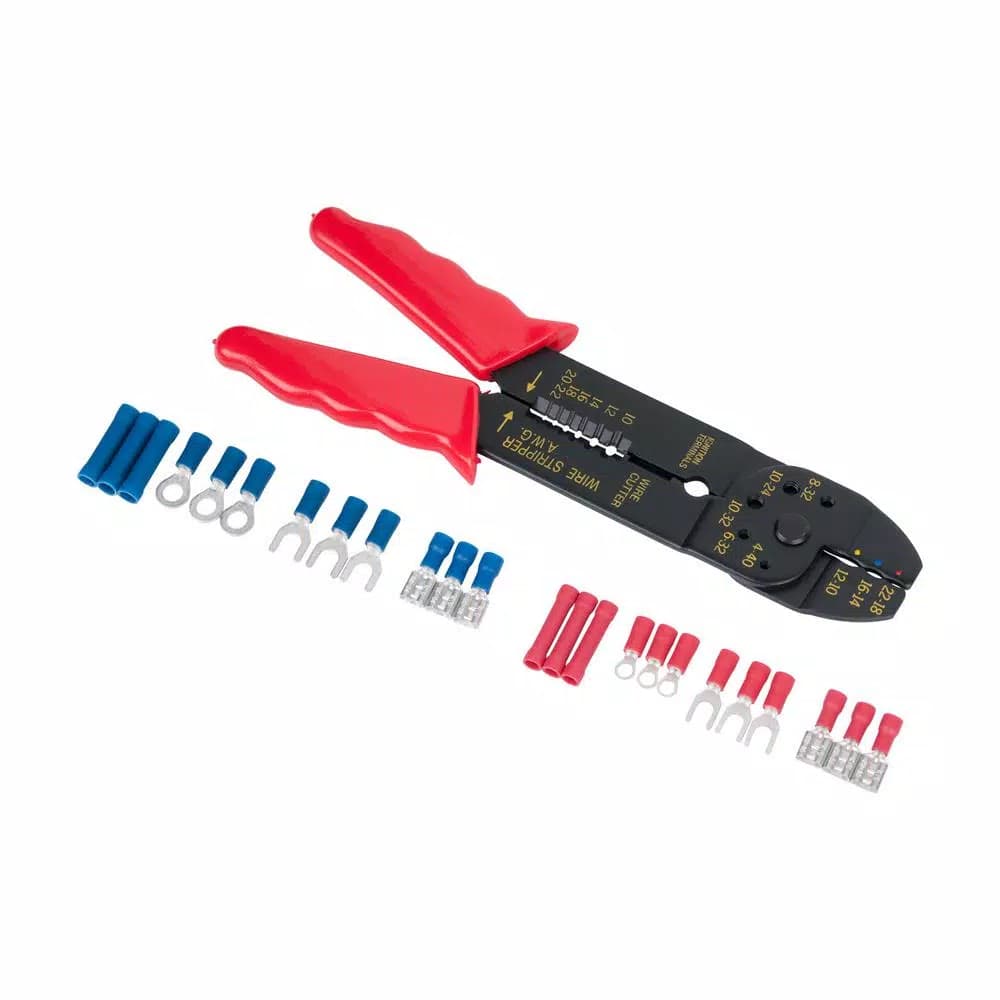 Gardner Bender Terminal and Crimping Tool Kit with 24-Piece Insulated Terminal Set