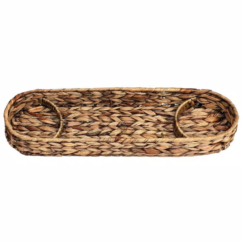 Unbranded CreativeWare Island Breeze 3-Piece Chip 'n Dip Server Set with Water Hyacinth Basket and Ceramic Bowls