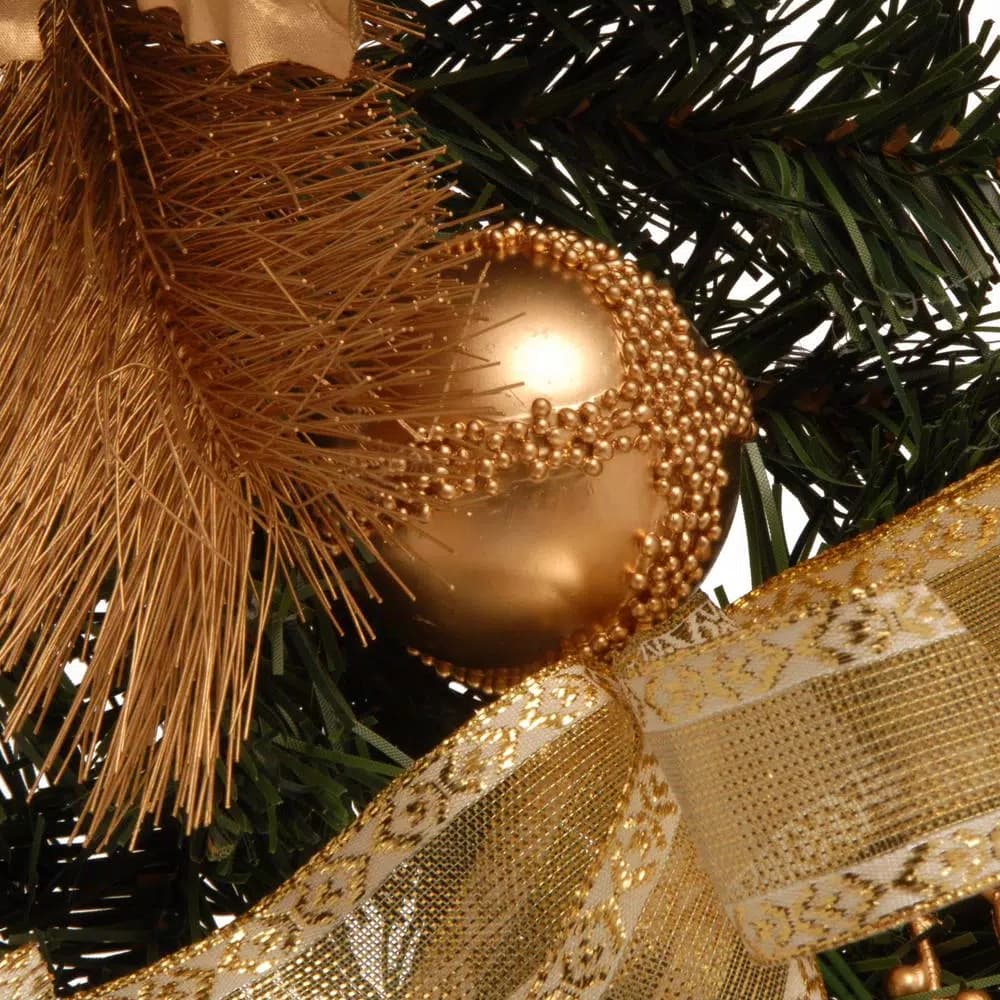 National Tree Company 6 ft. Pre-lit Artificial Fir Garland with LED Lights, Poinsettias, Berries, and Ornaments