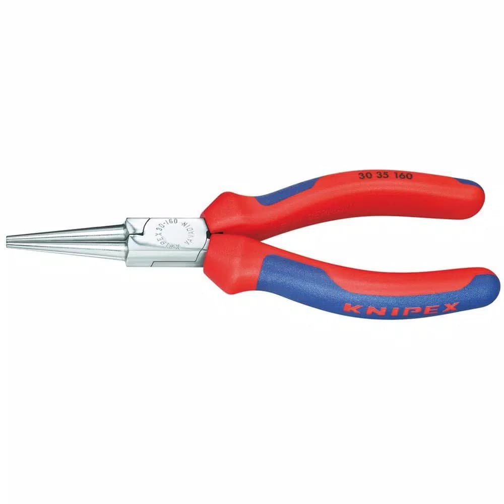 KNIPEX 6-1/4 in. Round Nose Long Nose Pliers with Comfort Grip