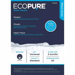EcoPure Universal Fit Pleated Whole House Water Filter 2-Pack, 30 Micron thumbnail 3
