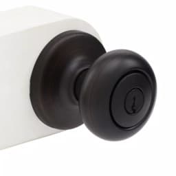 Kwikset Cove Keyed Entry Door Knob, Venetian Bronze thumbnail 2